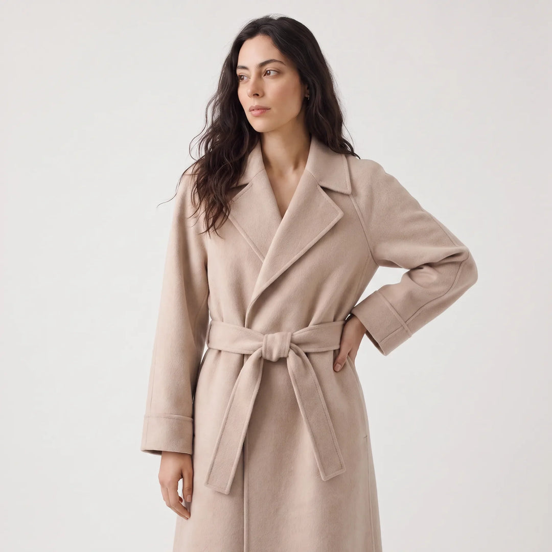 Isolt | Women's Long Belted Coat for Cold Weather