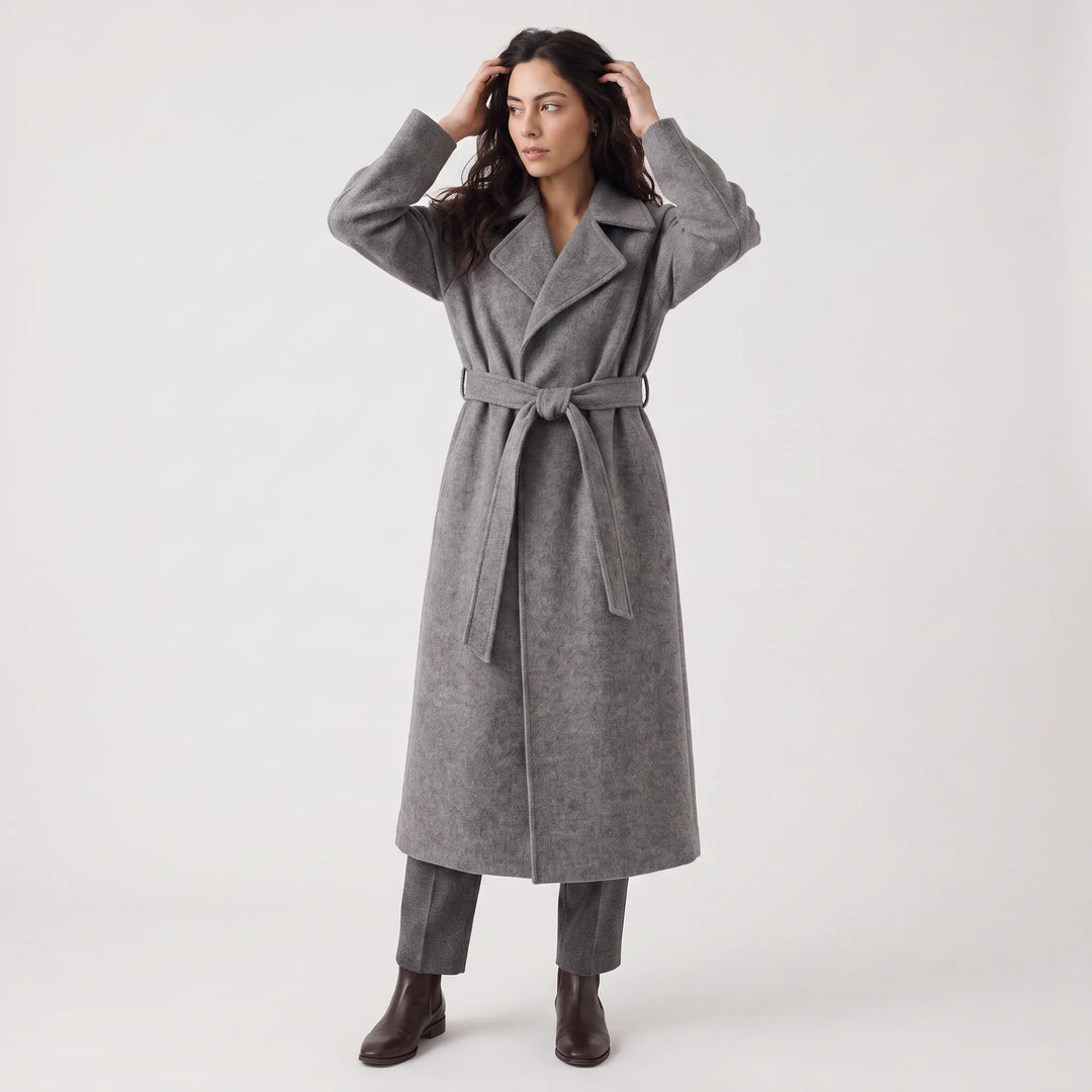 Isolt | Women's Long Belted Coat for Cold Weather