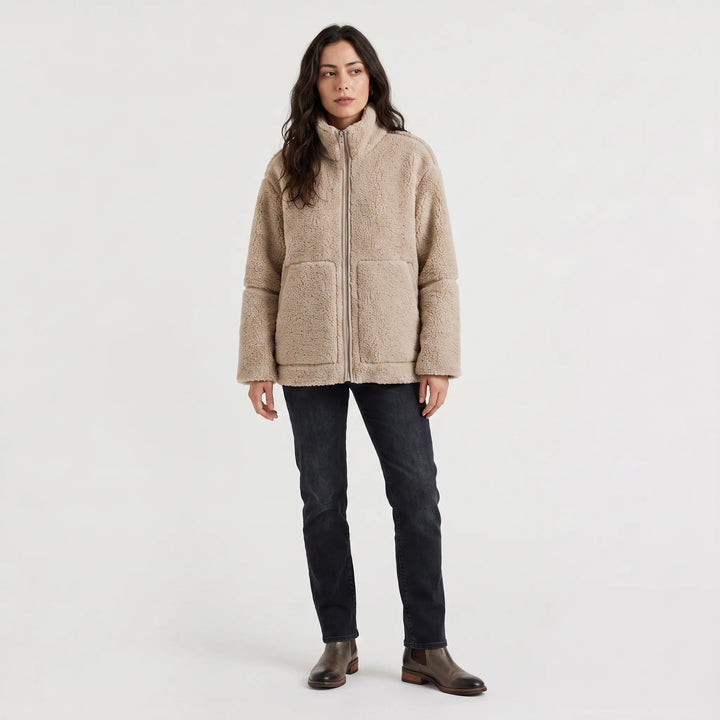 Gwenllian | Women's Oversized Teddy Fleece Coat for Cold Weather