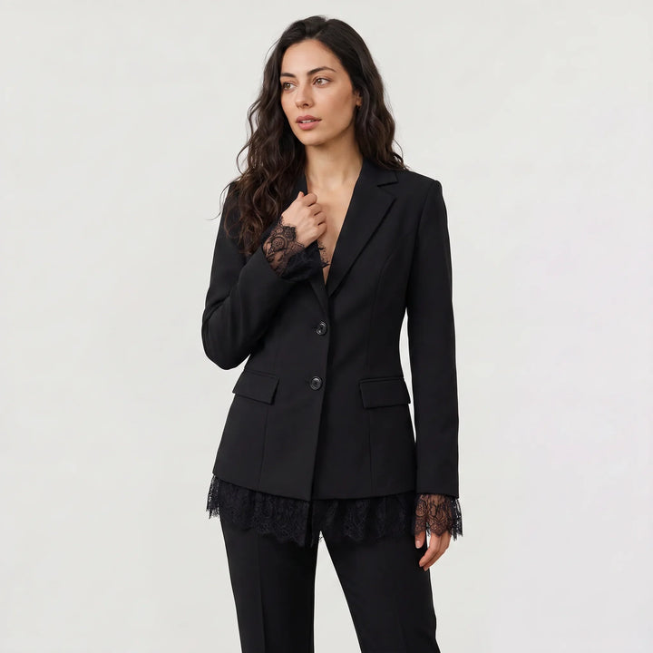 Xanthea | Women's Lace-Detail Blazer Jacket for Everyday Wear