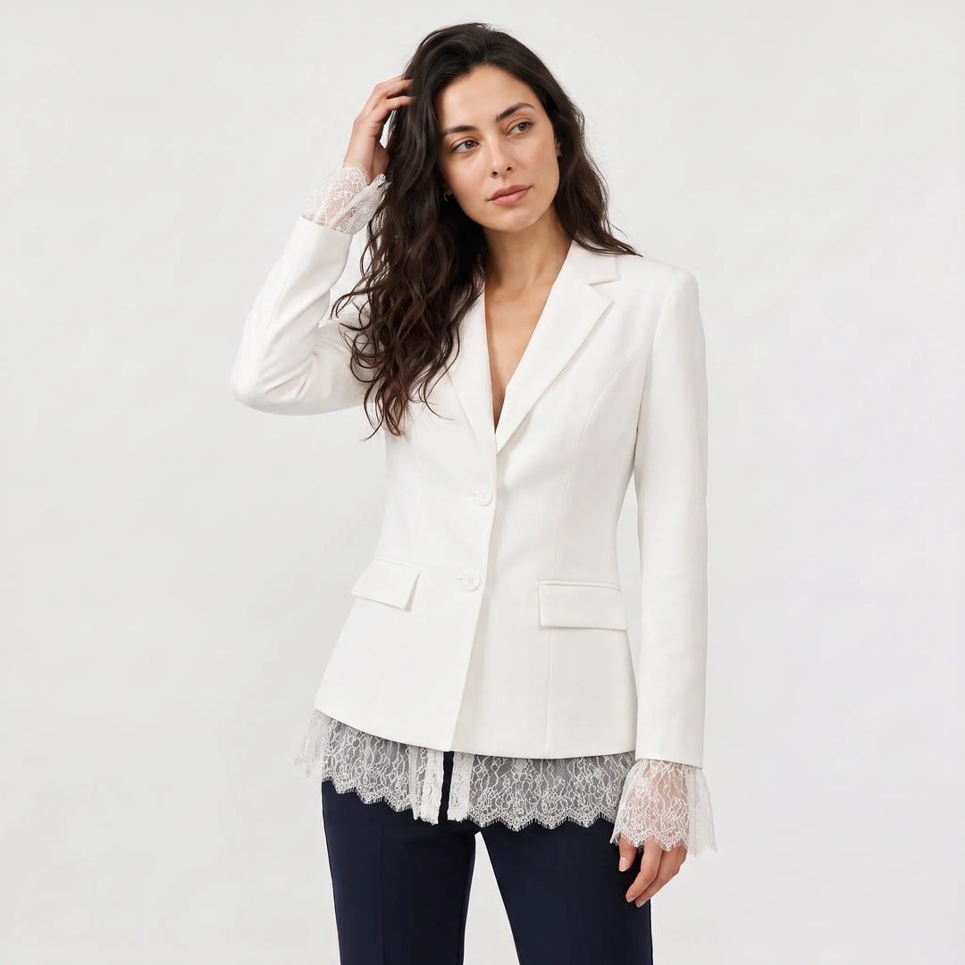 Xanthea | Women's Lace-Detail Blazer Jacket for Everyday Wear