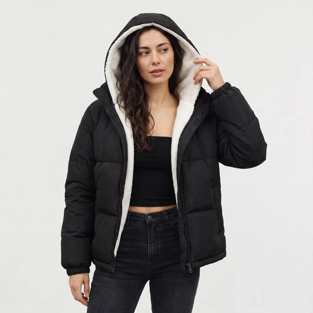 Lowenna | Women's Hooded Puffer Jacket with Fleece Lining