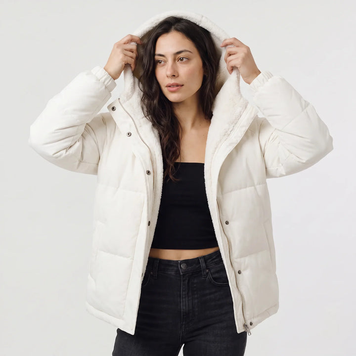 Lowenna | Women's Hooded Puffer Jacket with Fleece Lining