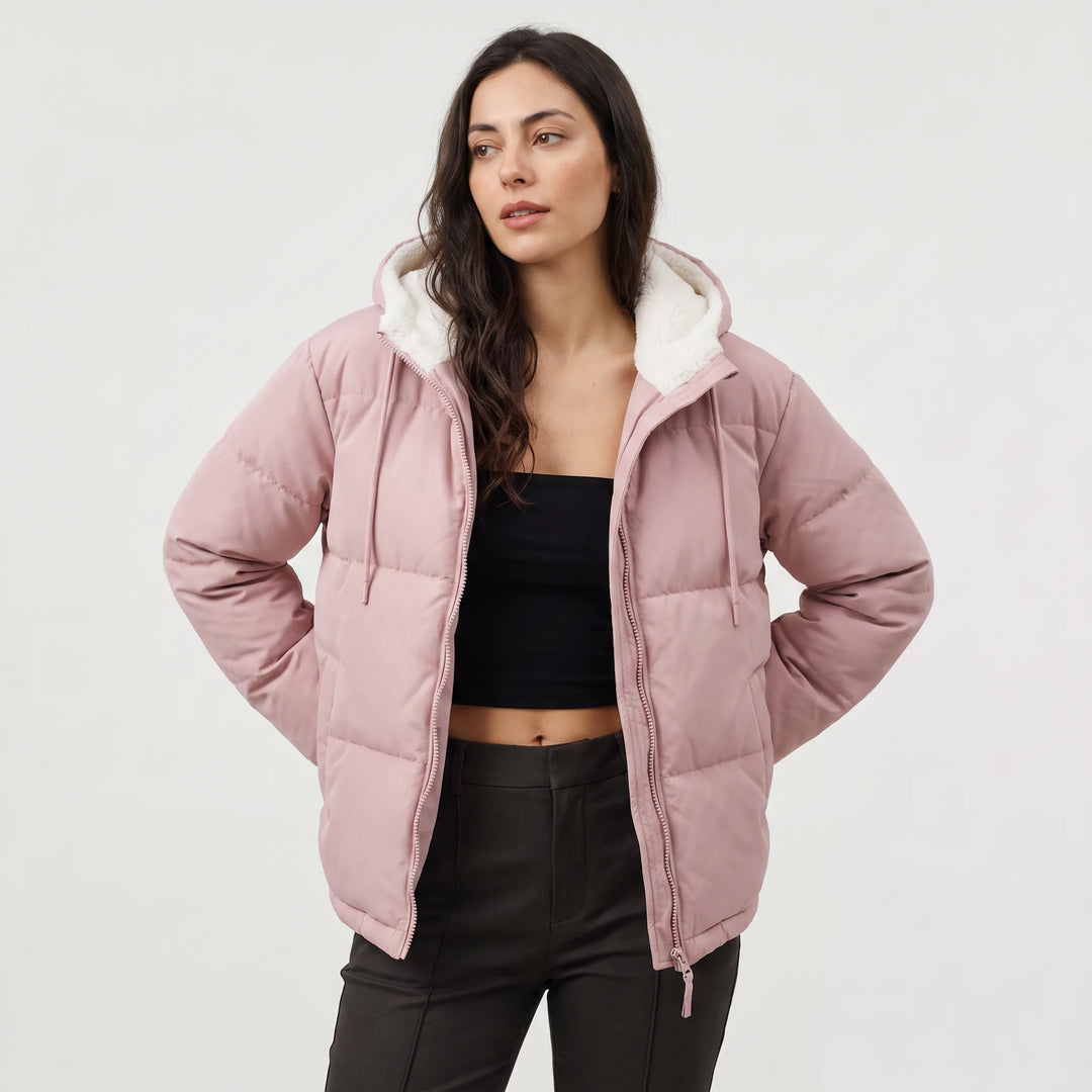 Lowenna | Women's Hooded Puffer Jacket with Fleece Lining