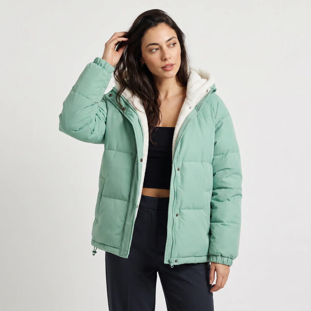 Lowenna | Women's Hooded Puffer Jacket with Fleece Lining