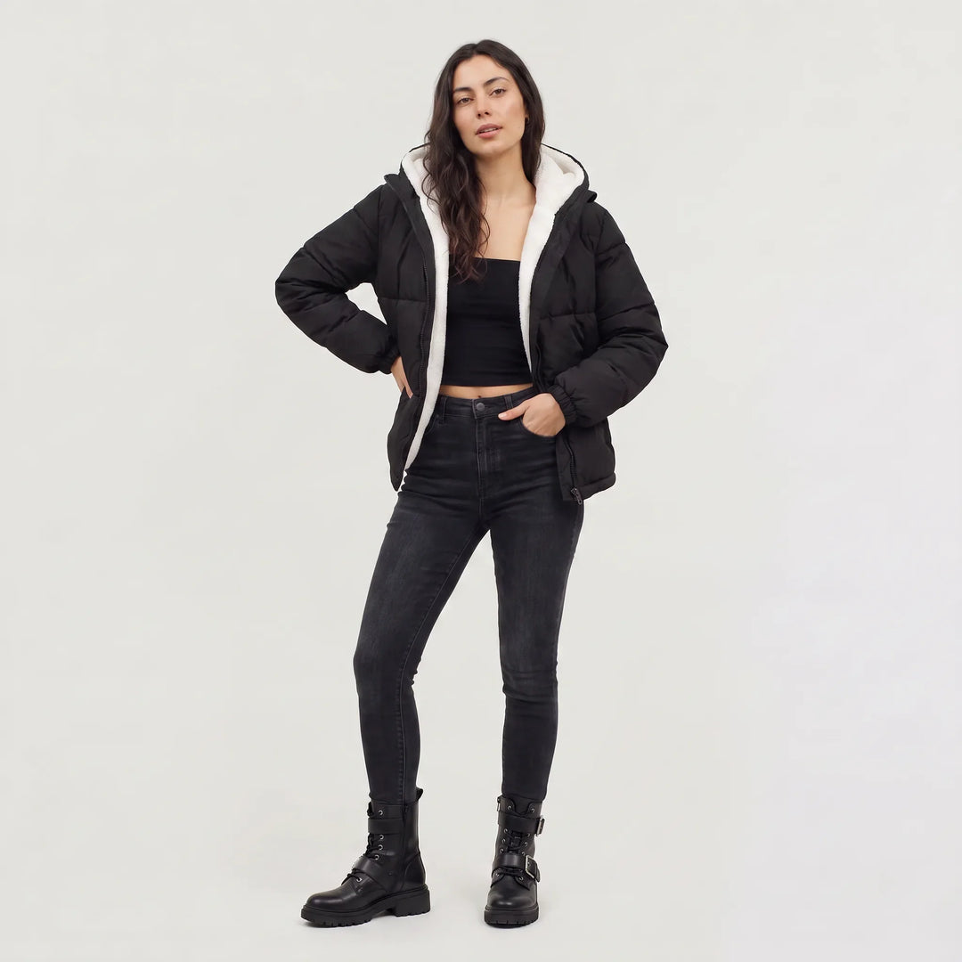 Lowenna | Women's Hooded Puffer Jacket with Fleece Lining