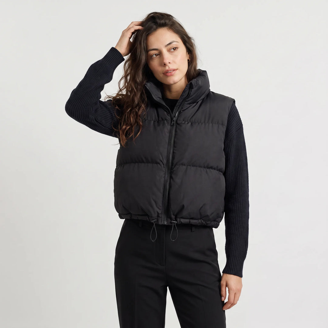 Damaris | Women's Cropped Collared Puffer Gilet for Layering