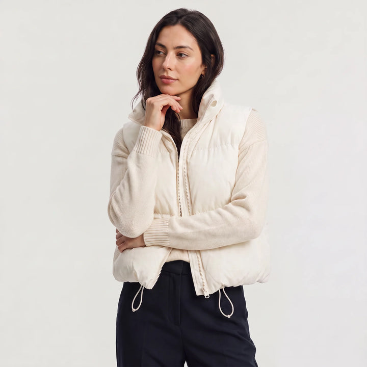 Damaris | Women's Cropped Collared Puffer Gilet for Layering