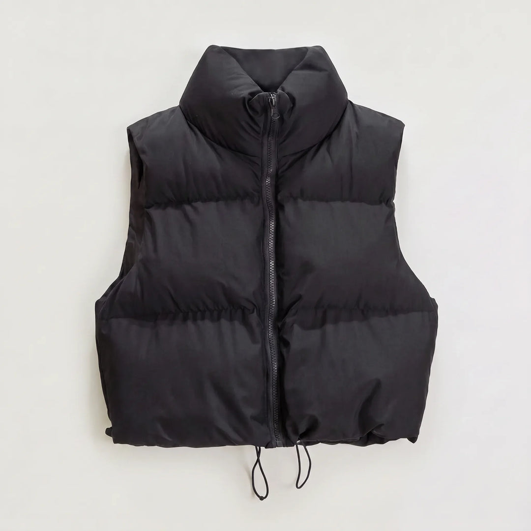 Damaris | Women's Cropped Collared Puffer Gilet for Layering