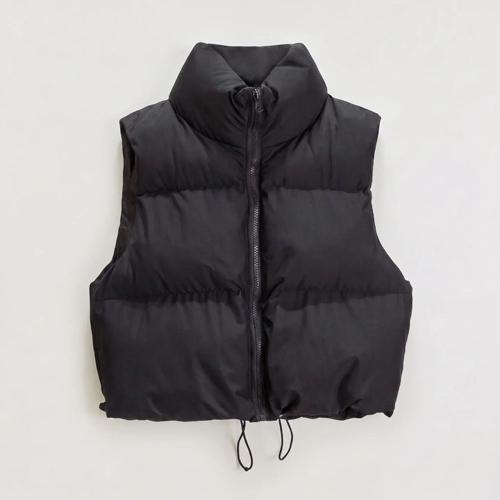Damaris | Women's Cropped Collared Puffer Gilet for Layering