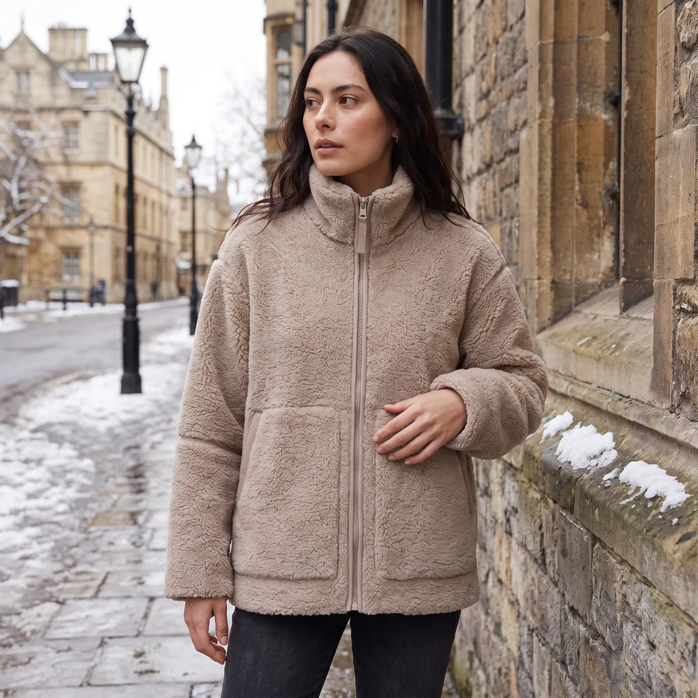 Gwenllian | Women's Oversized Teddy Fleece Coat for Cold Weather