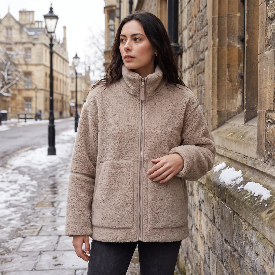 Gwenllian | Women's Oversized Teddy Fleece Coat for Cold Weather