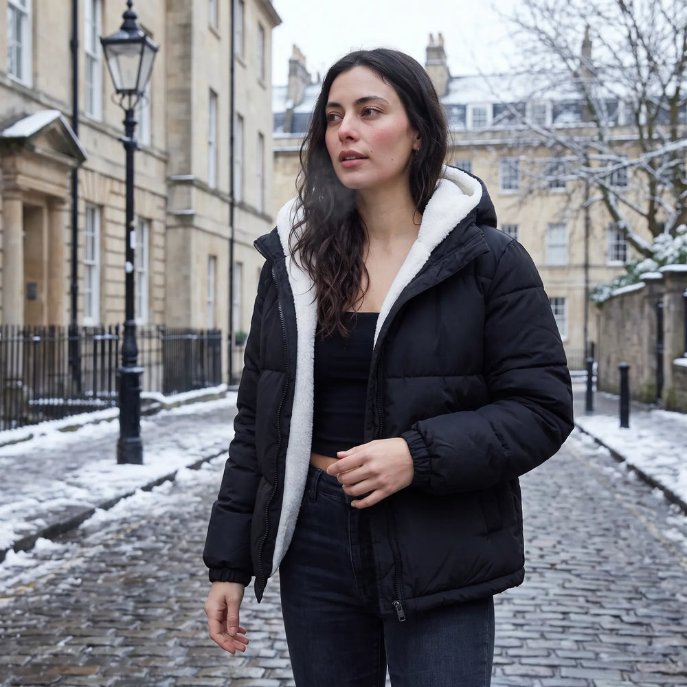 Lowenna | Women's Hooded Puffer Jacket with Fleece Lining