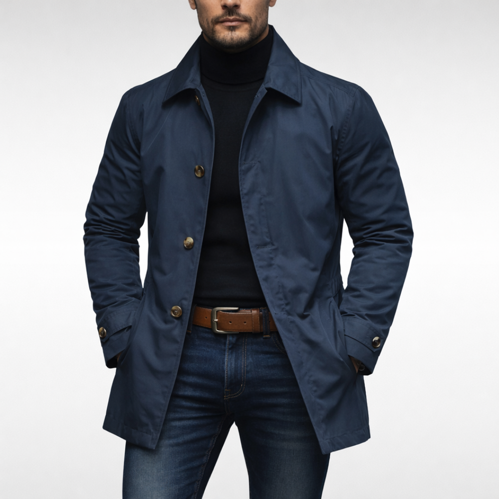 Nathaniel | Men's Lined Trench Coat for Fall and Winter