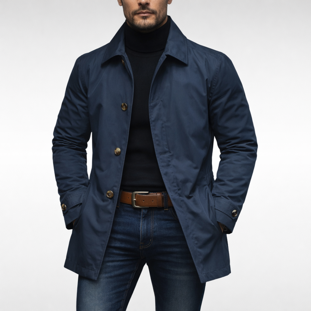 Nathaniel | Men's Lined Trench Coat for Fall and Winter