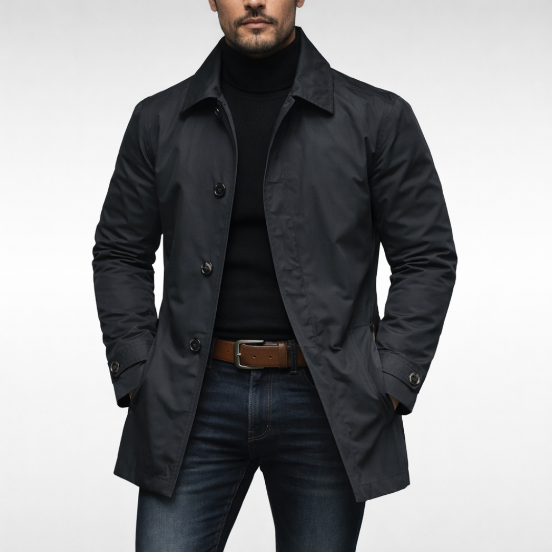Nathaniel | Men's Lined Trench Coat for Fall and Winter