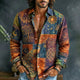 Benedict | Men's Sun and Moon Print Long Sleeve Shirt