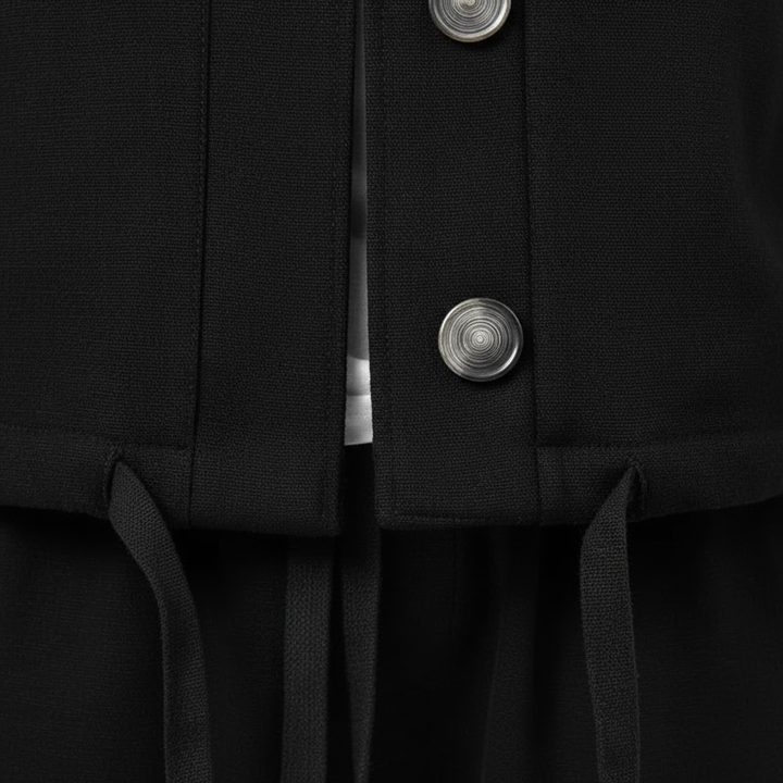 Cassius Men's Collarless Button Jacket and Drawstring Trousers Set - image 7