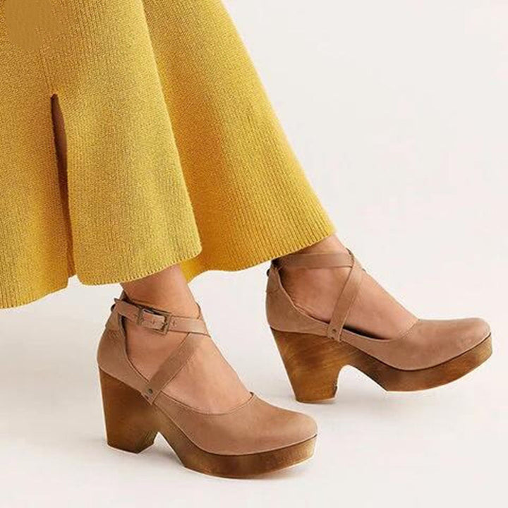 Teresa | Platform Wedge Heels with Ankle Strap for Women - Lavinem