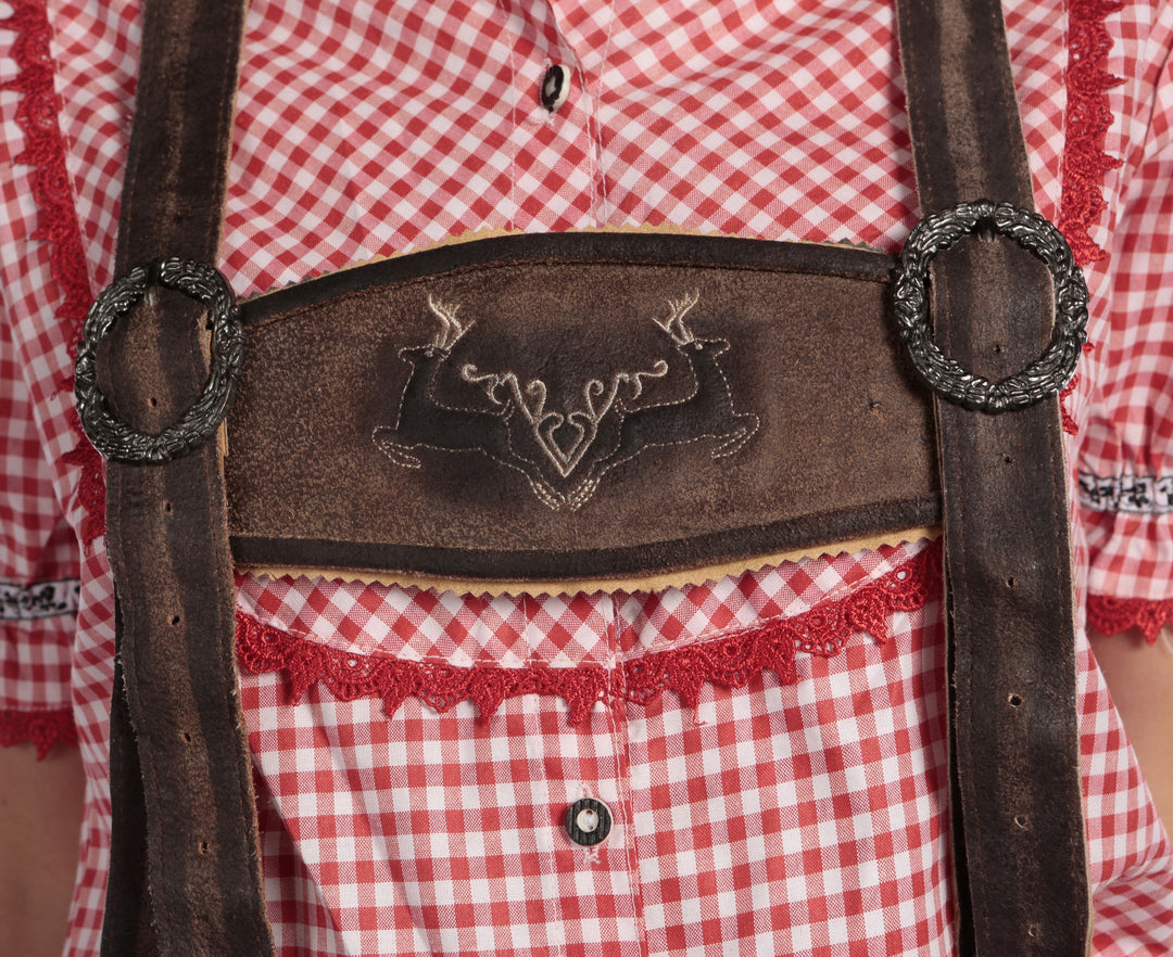 Theresa | Women's Embroidered Suede-Look Lederhosen Shorts - view 4