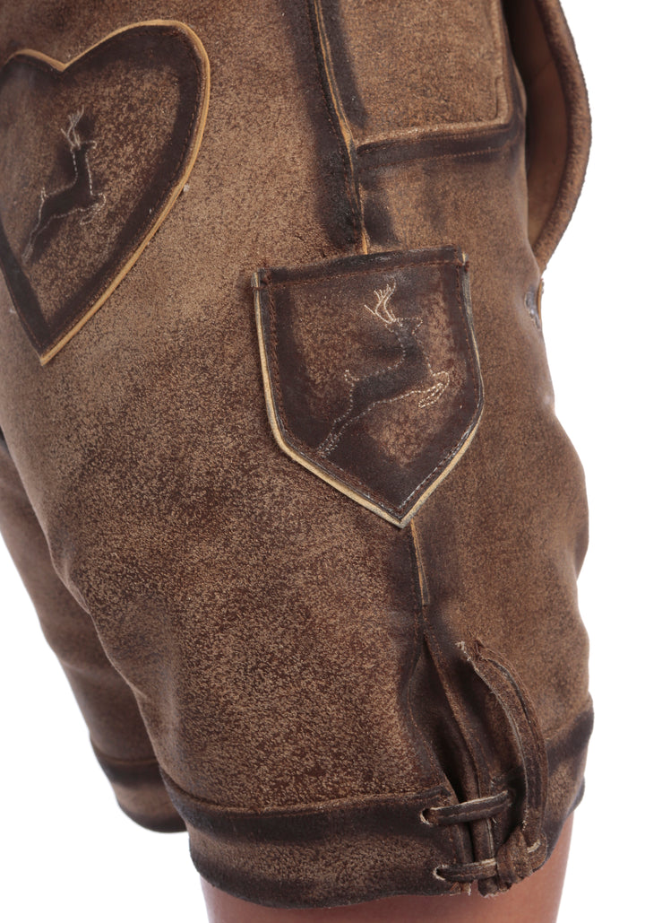 Theresa | Women's Embroidered Suede-Look Lederhosen Shorts - view 5