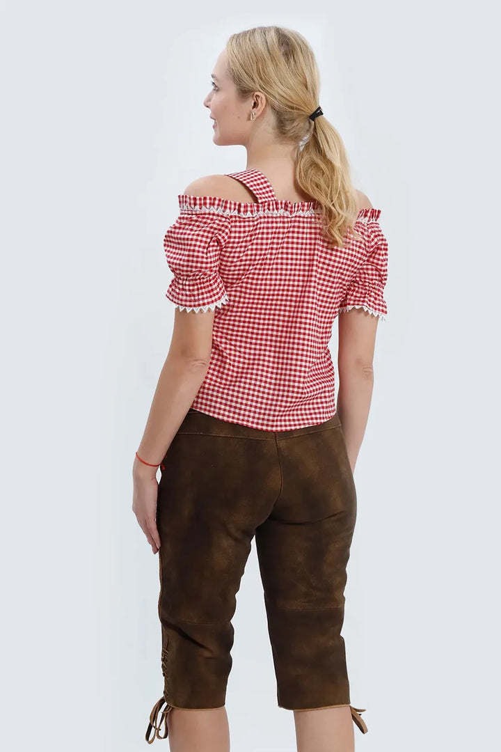 Adelgunde | Women's Embroidered Suede-Look Lederhosen Breeches - view 6