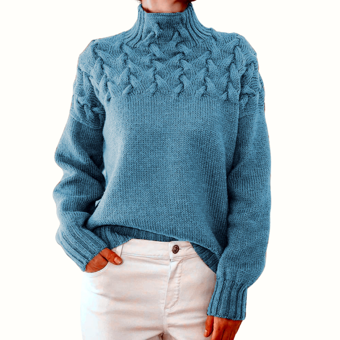 Halina | Women's Turtleneck Oversized Roll-Neck Jumper for Everyday Wear in Sky Blue