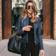 Temperance | Women's Fitted Stand Collar Leather-Look Jacket