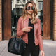 Temperance | Women's Fitted Stand Collar Leather-Look Jacket