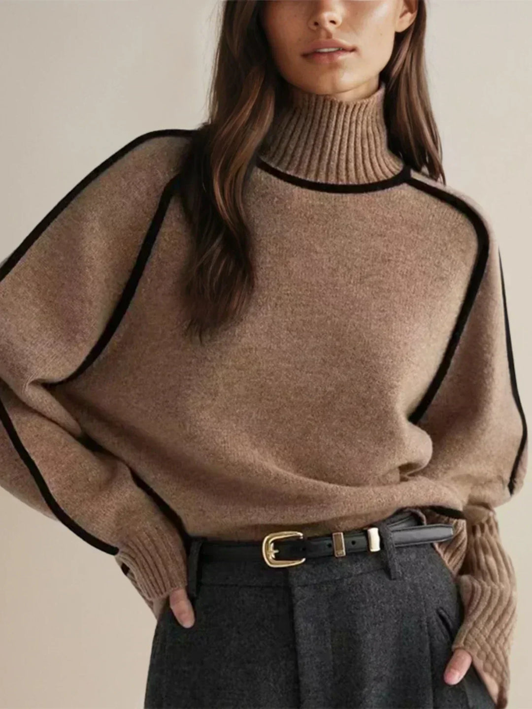 Genevieve | Women's Turtleneck Oversized Roll-Neck Jumper for Fall and Winter, image 3