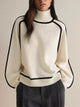 Genevieve | Women's Turtleneck Oversized Roll-Neck Jumper for Fall and Winter in White