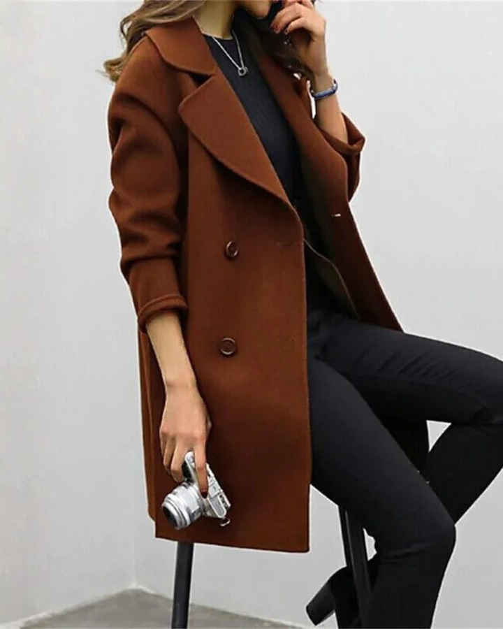 Eloise | Women's Double-Breasted Coat for Fall and Winter in Brown
