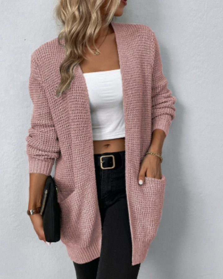 Genevieve | Women's Longline Oversized Cardigan for Layering in Pink