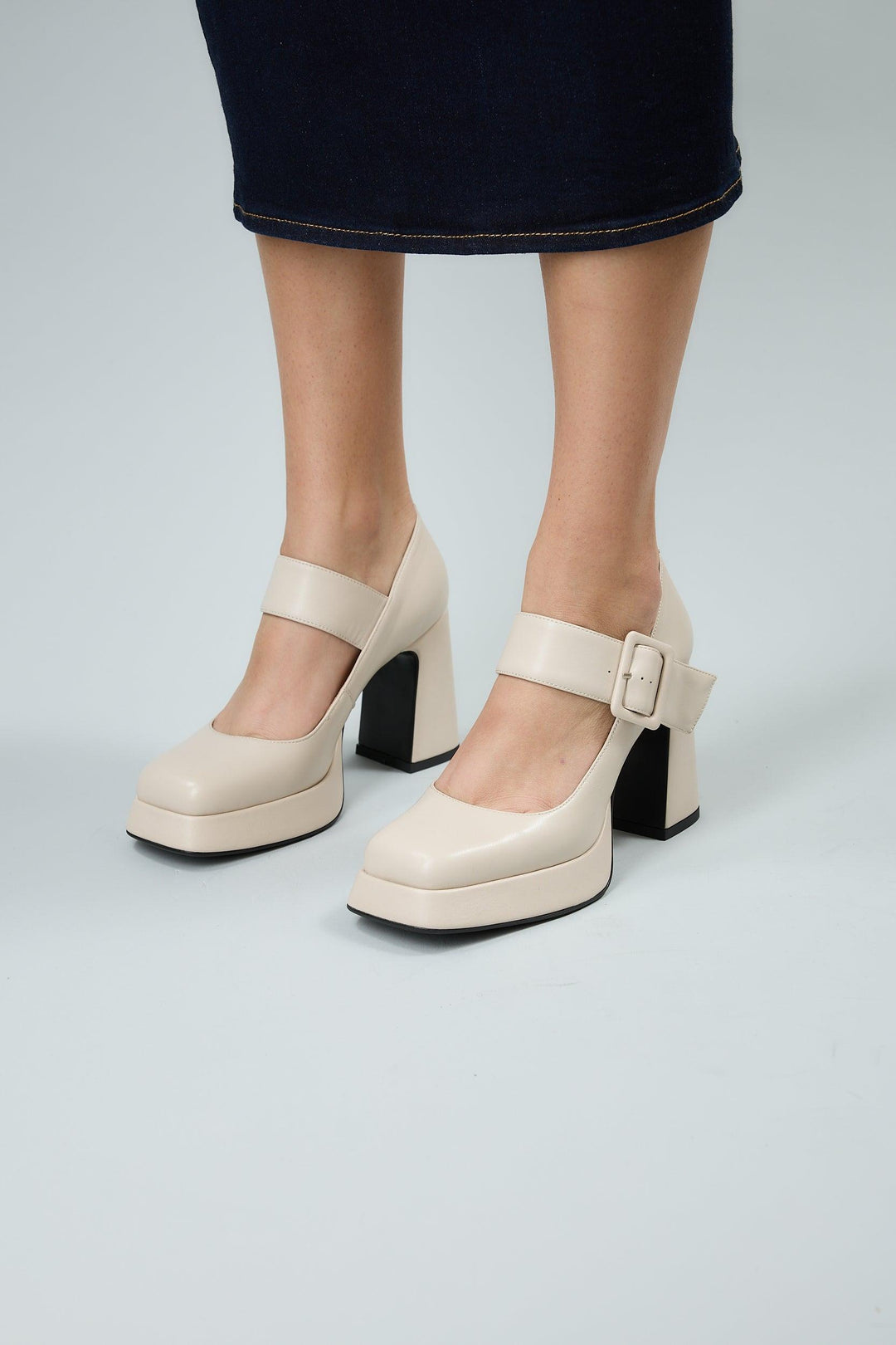 Claudia | Women's Block Heel Mary Jane Court Shoes image 4