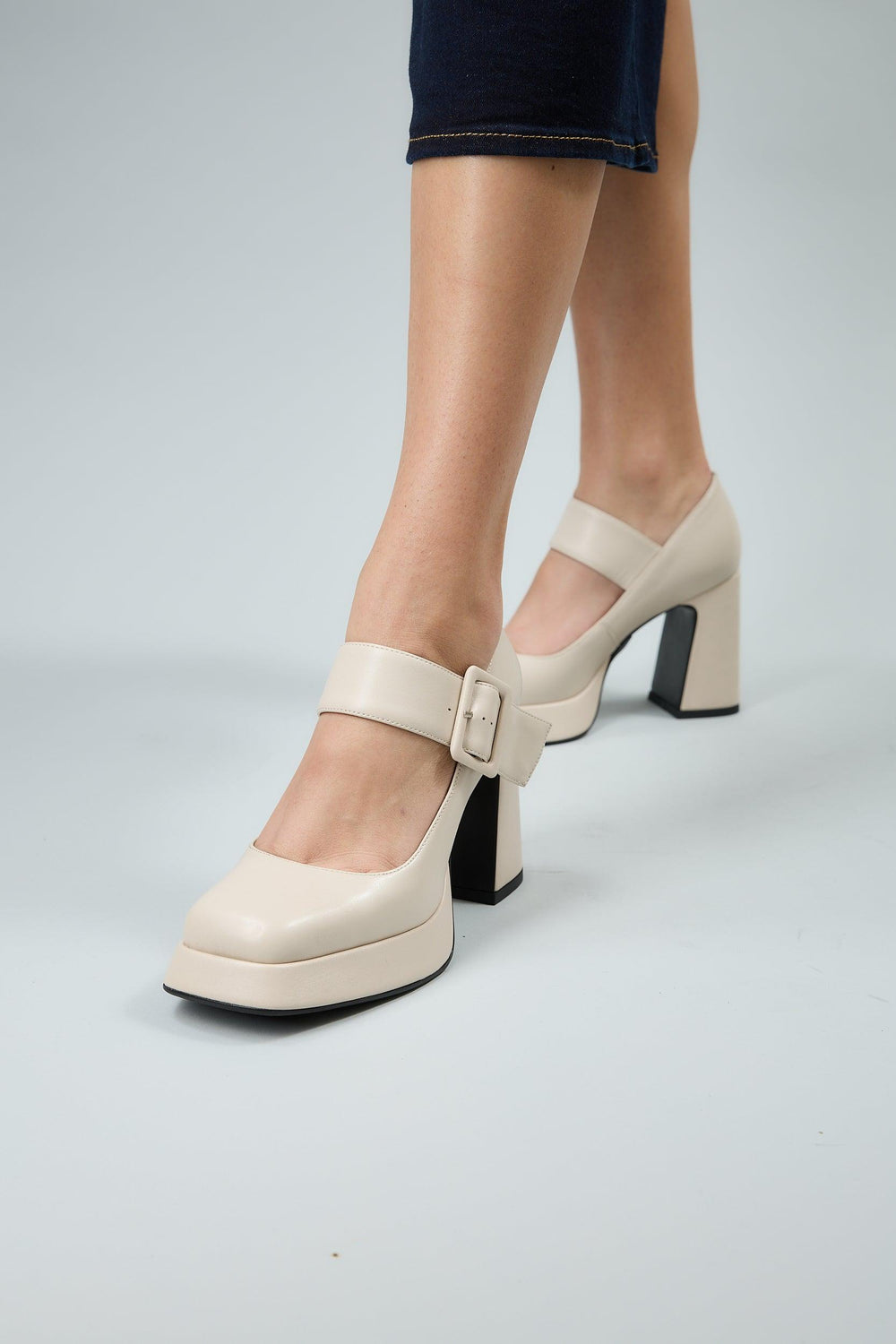 Claudia | Women's Block Heel Mary Jane Court Shoes image 2