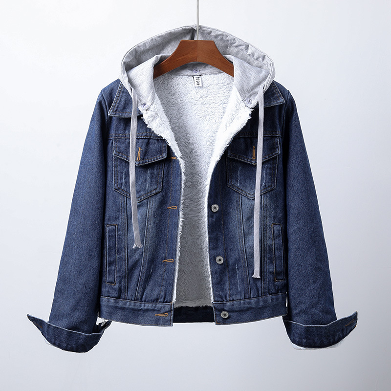 Karolien | Women's Sherpa-Lined Hooded Denim Jacket