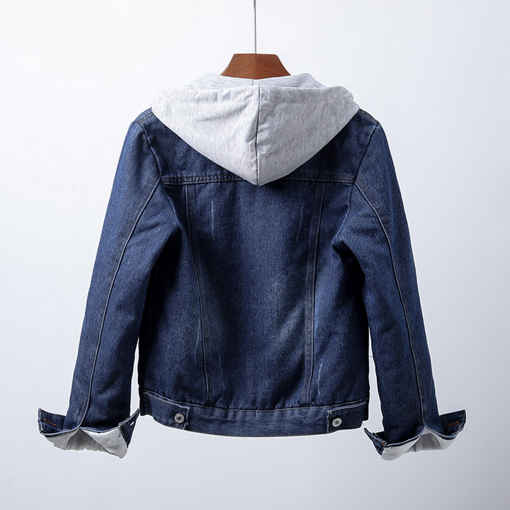 Karolien | Women's Sherpa-Lined Hooded Denim Jacket