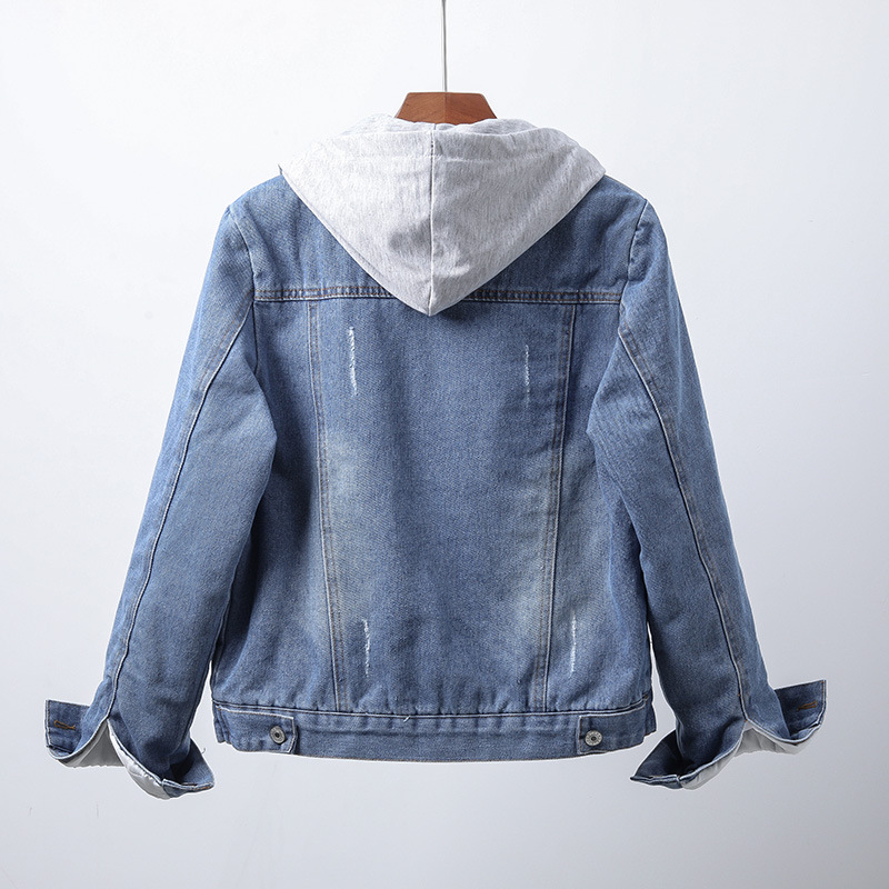 Karolien | Women's Sherpa-Lined Hooded Denim Jacket