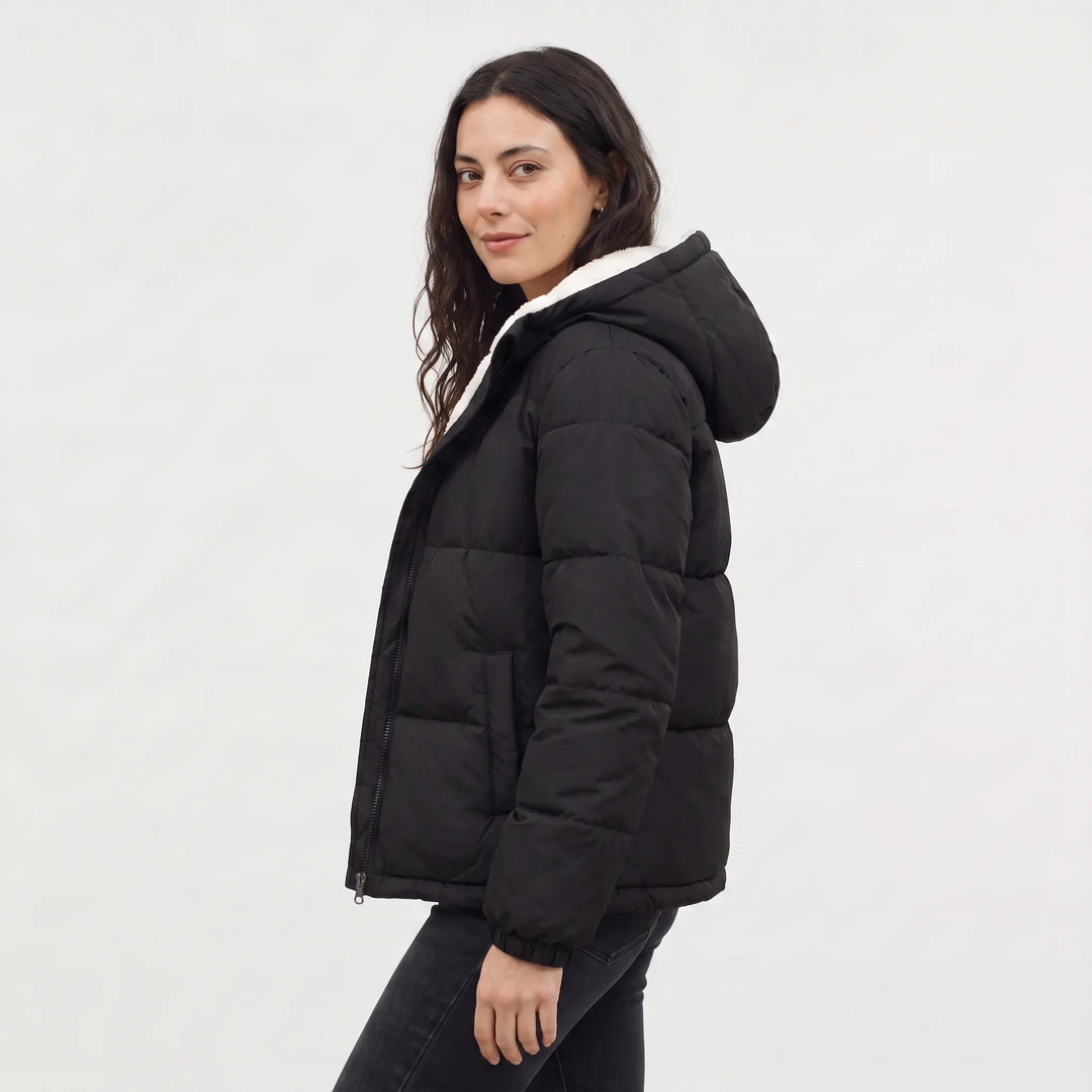 Lowenna | Women's Hooded Puffer Jacket with Fleece Lining