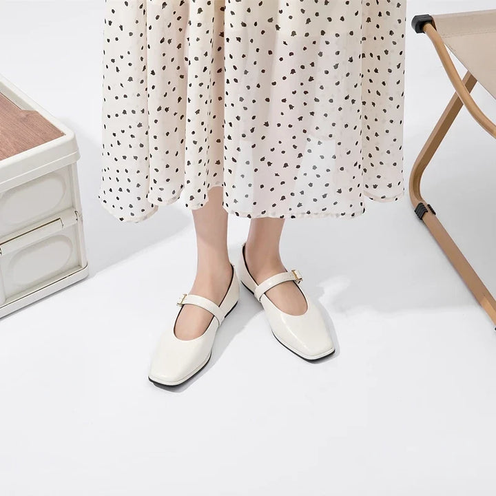 Christel Square-Toe Mary Jane Flats - image 2