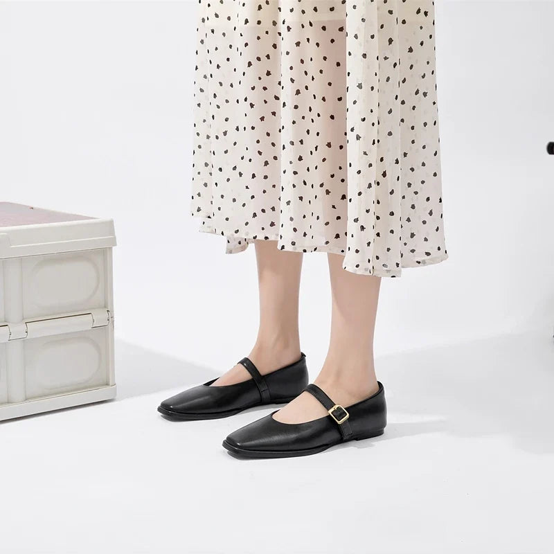 Christel Square-Toe Mary Jane Flats - image 4