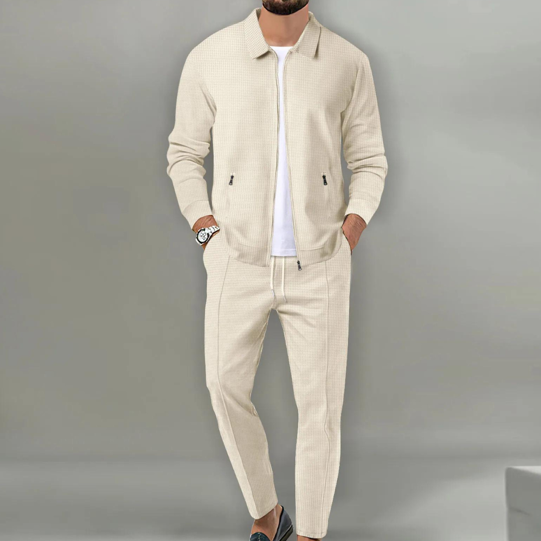 Matthias Men's Textured Zip Jacket and Trousers Set - image 1