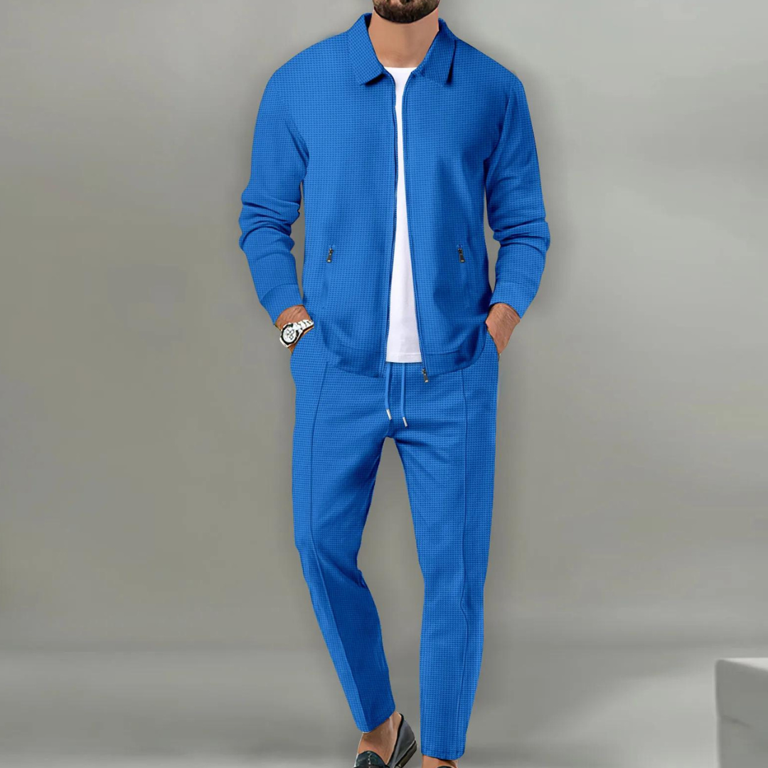 Matthias Men's Textured Zip Jacket and Trousers Set - image 5