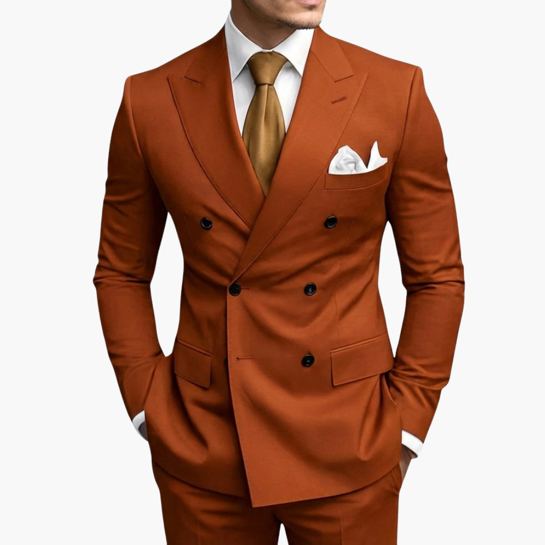 Herren-Anzug zweireihig – Tailliertes Set mit Reverskragen-Blazer & Hose für Hochzeit & Business