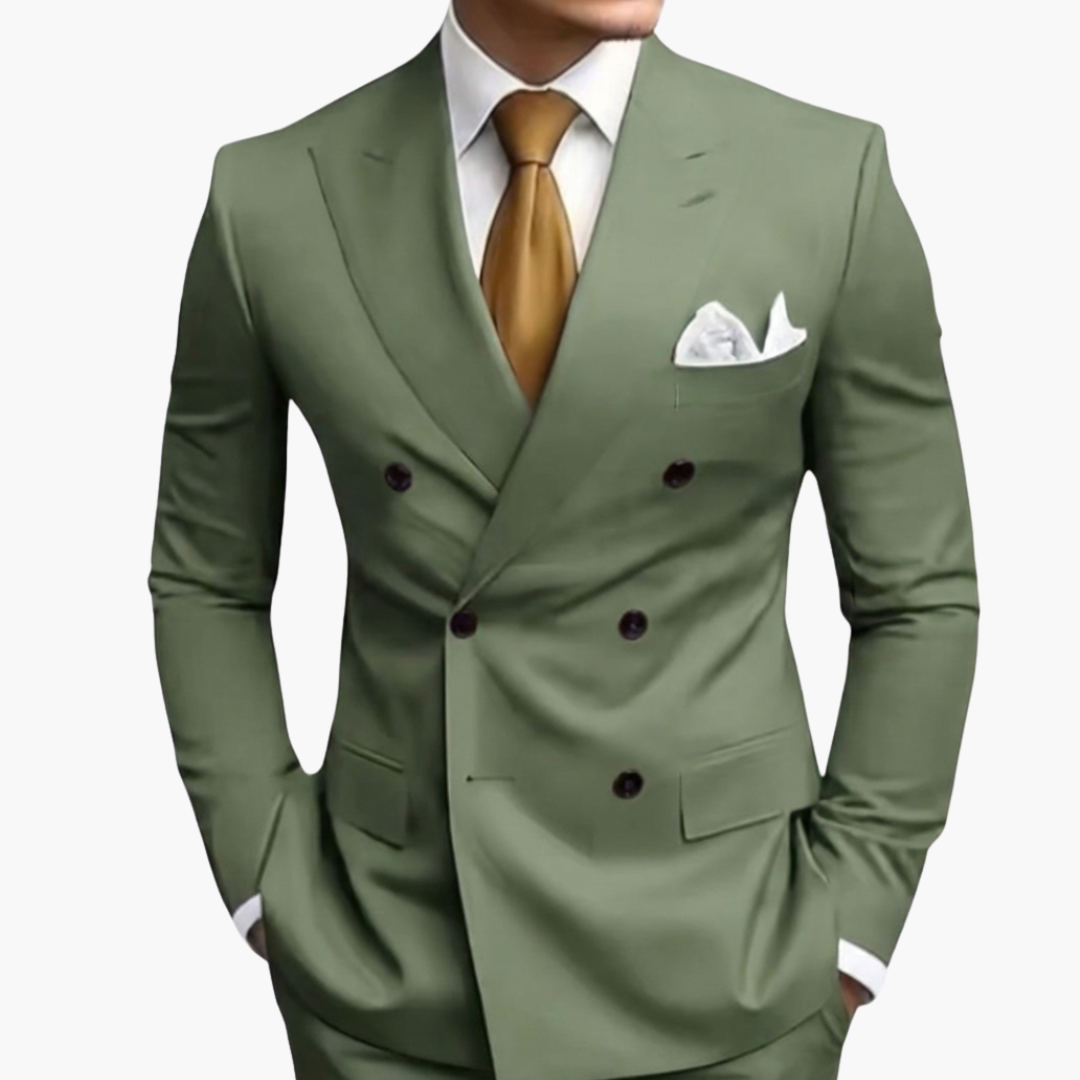 Herren-Anzug zweireihig – Tailliertes Set mit Reverskragen-Blazer & Hose für Hochzeit & Business