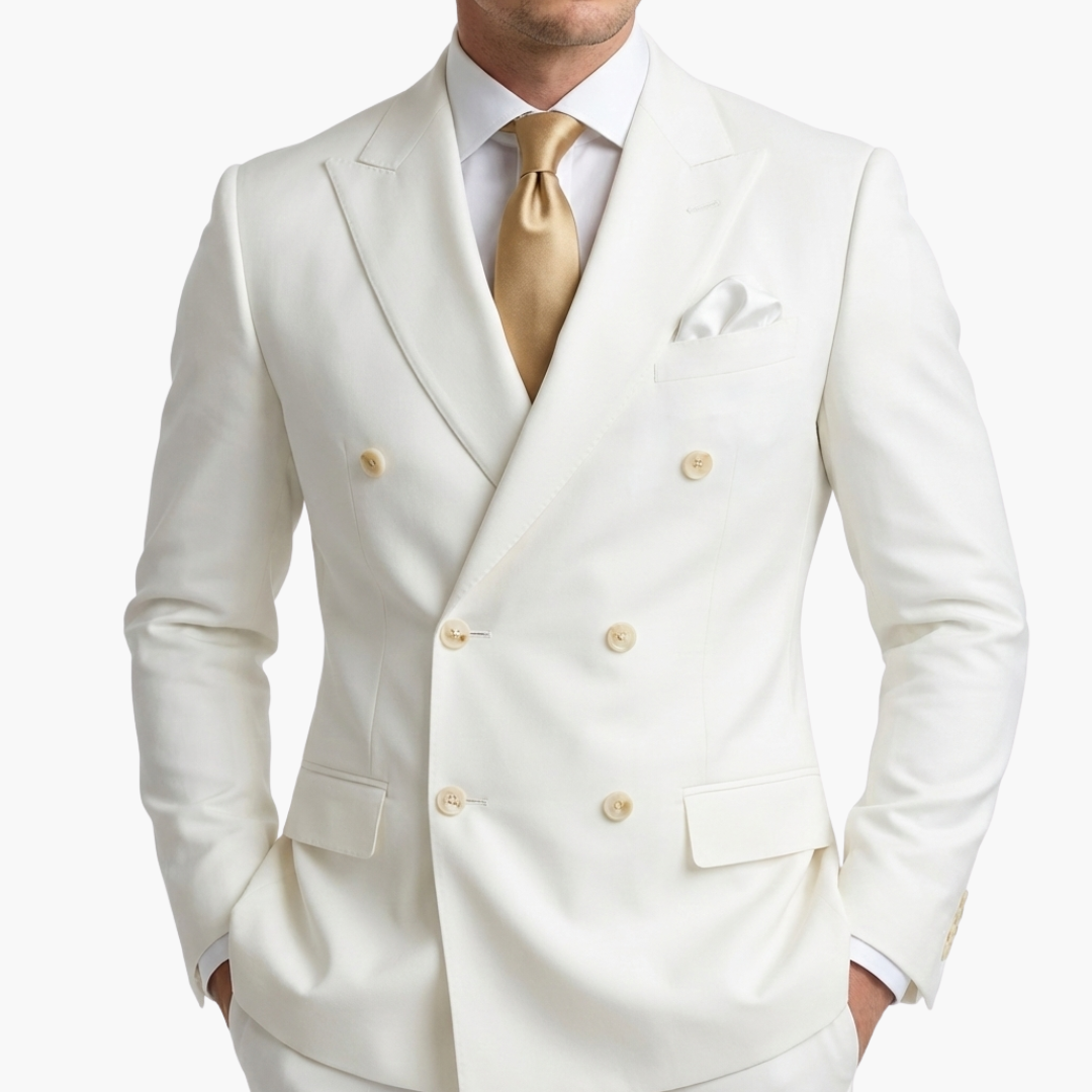 Herren-Anzug zweireihig – Tailliertes Set mit Reverskragen-Blazer & Hose für Hochzeit & Business
