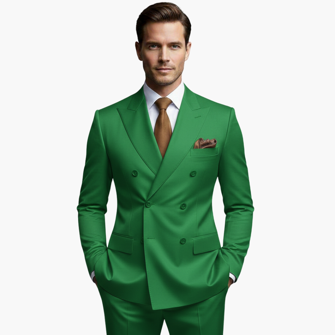 Herren-Anzug zweireihig – Tailliertes Set mit Reverskragen-Blazer & Hose für Hochzeit & Business