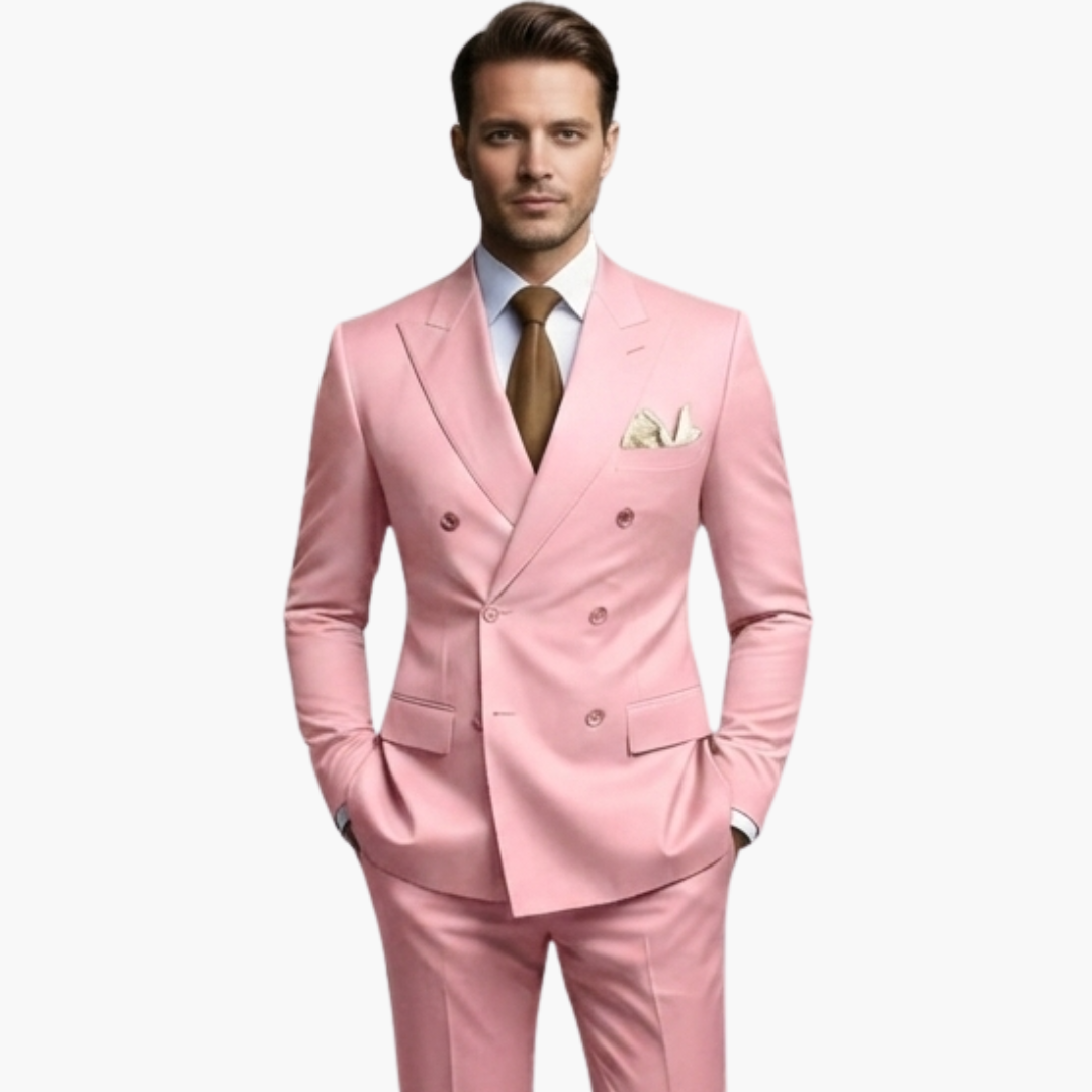 Herren-Anzug zweireihig – Tailliertes Set mit Reverskragen-Blazer & Hose für Hochzeit & Business