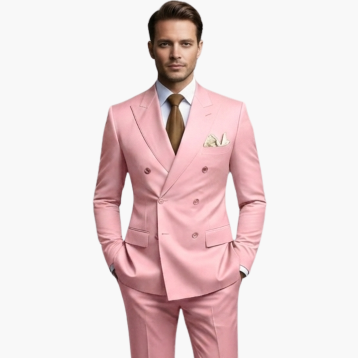 Herren-Anzug zweireihig – Tailliertes Set mit Reverskragen-Blazer & Hose für Hochzeit & Business