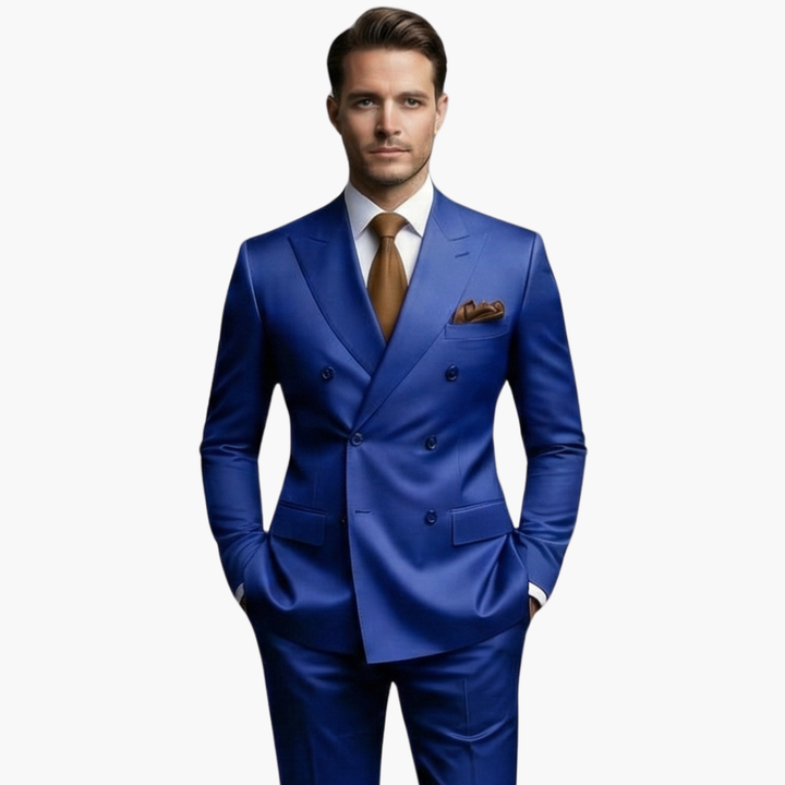 Herren-Anzug zweireihig – Tailliertes Set mit Reverskragen-Blazer & Hose für Hochzeit & Business